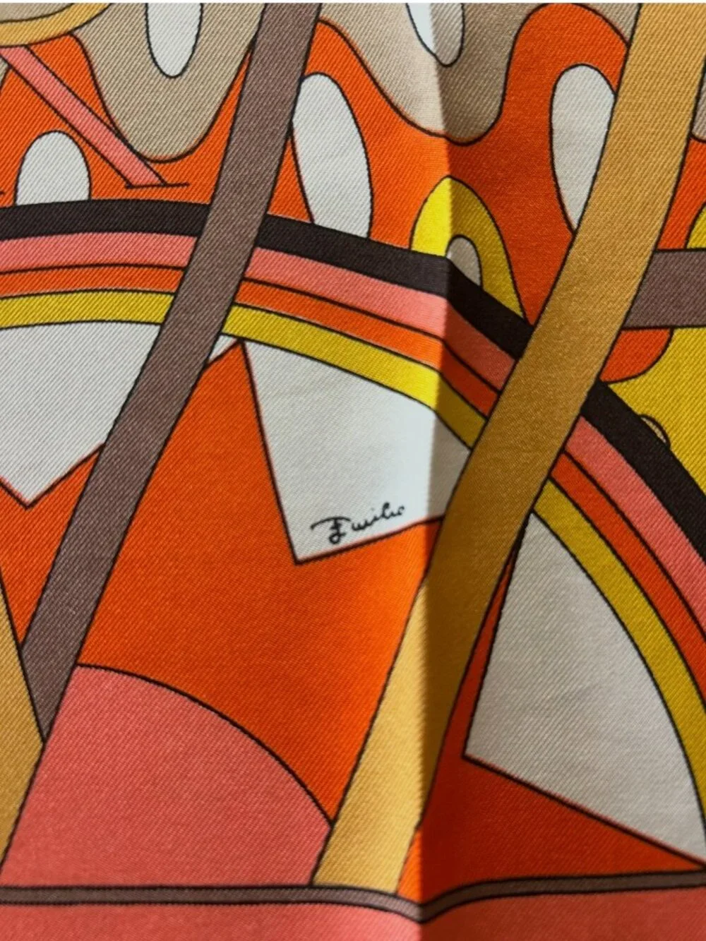 Vintage Emilio Pucci Silk Scarf Made in Italy Hand Rolled Edges